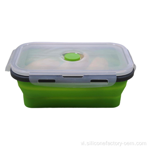 Silicone Hộ gia đình Hộp ăn trưa Gấp